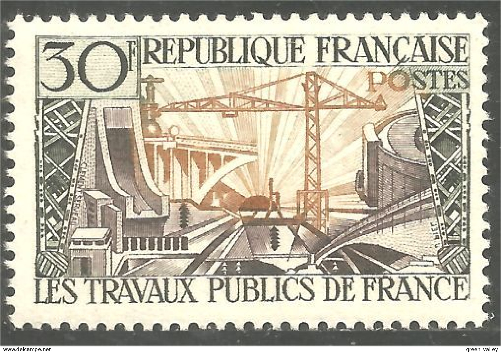 341 France Yv 1114 Travaux Barrage Dam Damm Diga Electricité MNH ** Neuf SC (1114-1d) - Other & Unclassified