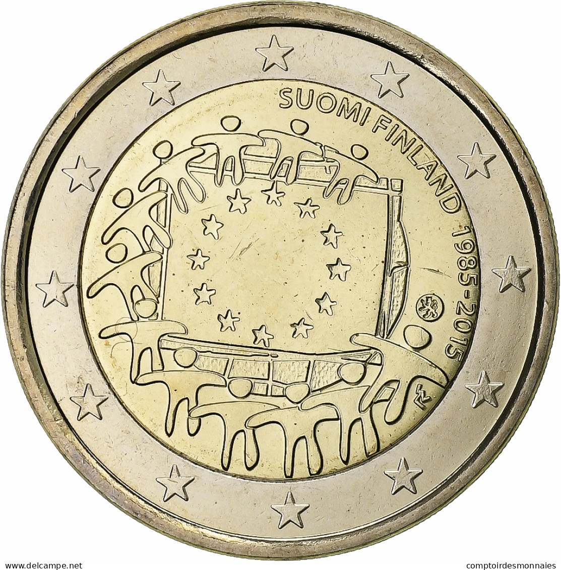 Finlande, 2 Euro, 2015, 30 Ans   Drapeau Européen, SPL+, Bimétallique, KM:New - Finlande