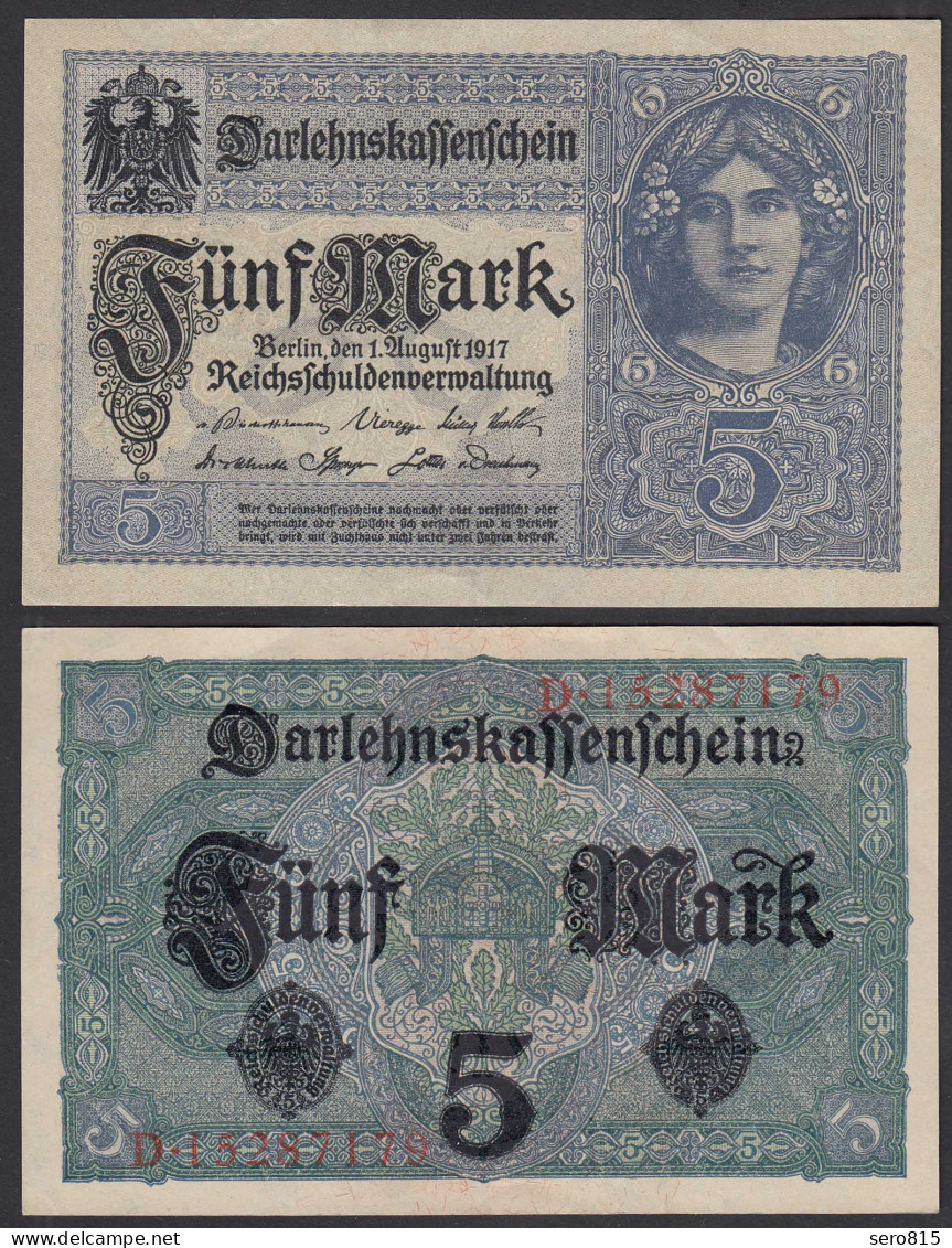 Deutschland - Germany 5 Mark 1917 Ro 54c Pick 56 VF/XF (2/3) Serie D   (29015 - Andere & Zonder Classificatie