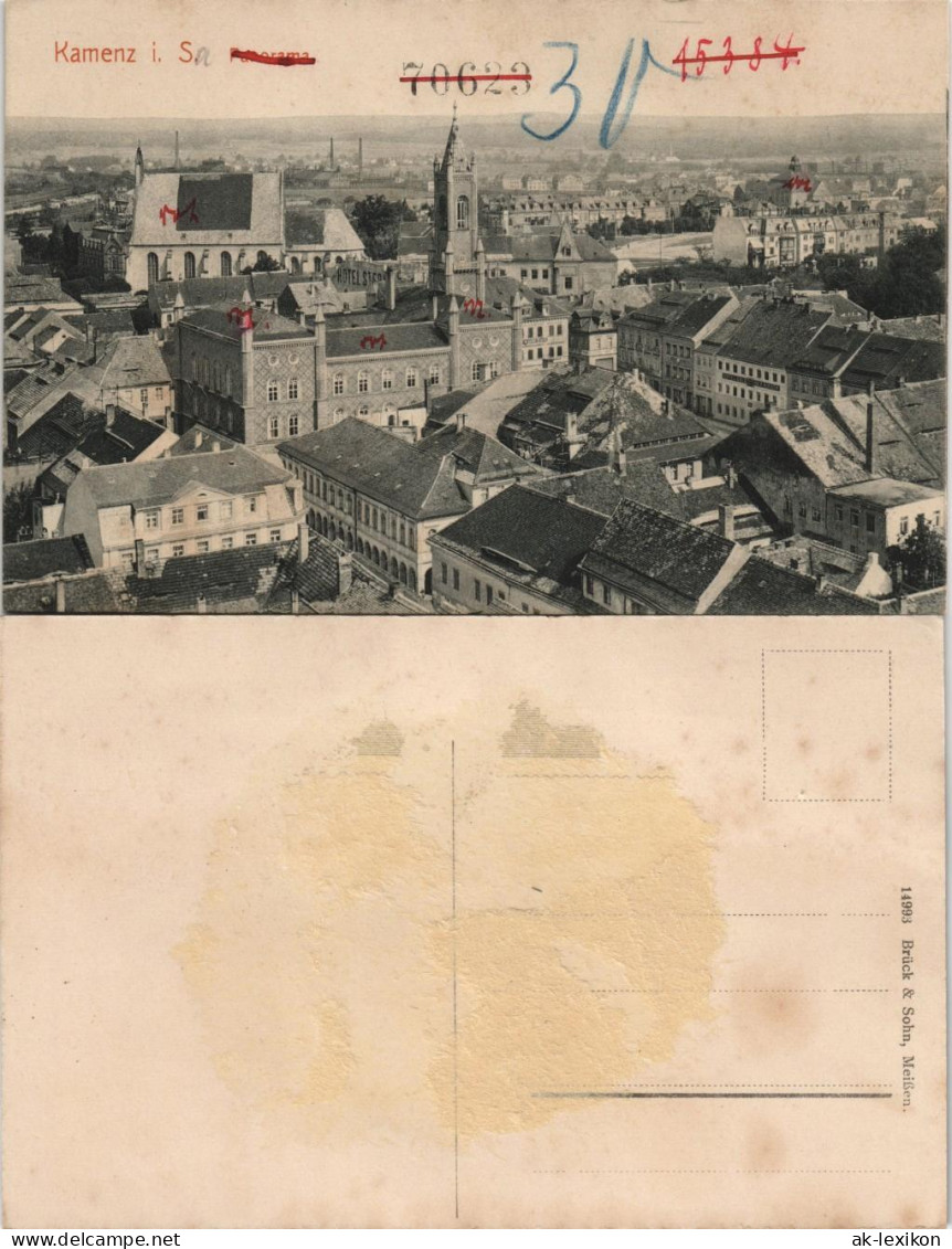 Ansichtskarte Kamenz Kamjenc Blick über Die Stadt - Fabriken 1912 # - Kamenz