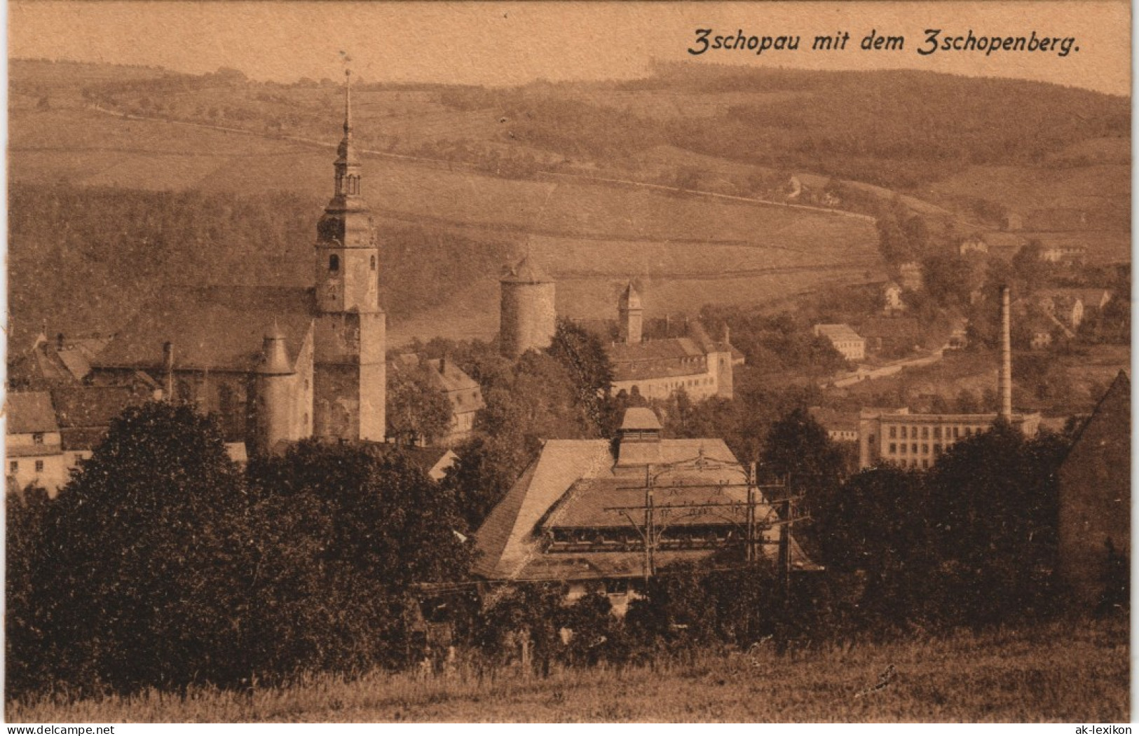 Ansichtskarte Zschopau Stadt Mit Zschopenberg 1917 - Zschopau