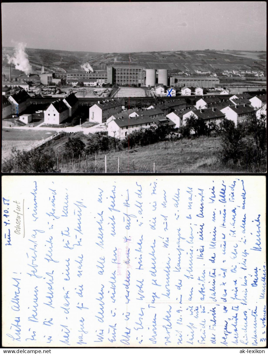 Ansichtskarte Ochsenfurt Panorama-Ansicht Wohnviertel Und Fabriken 1958 - Ochsenfurt