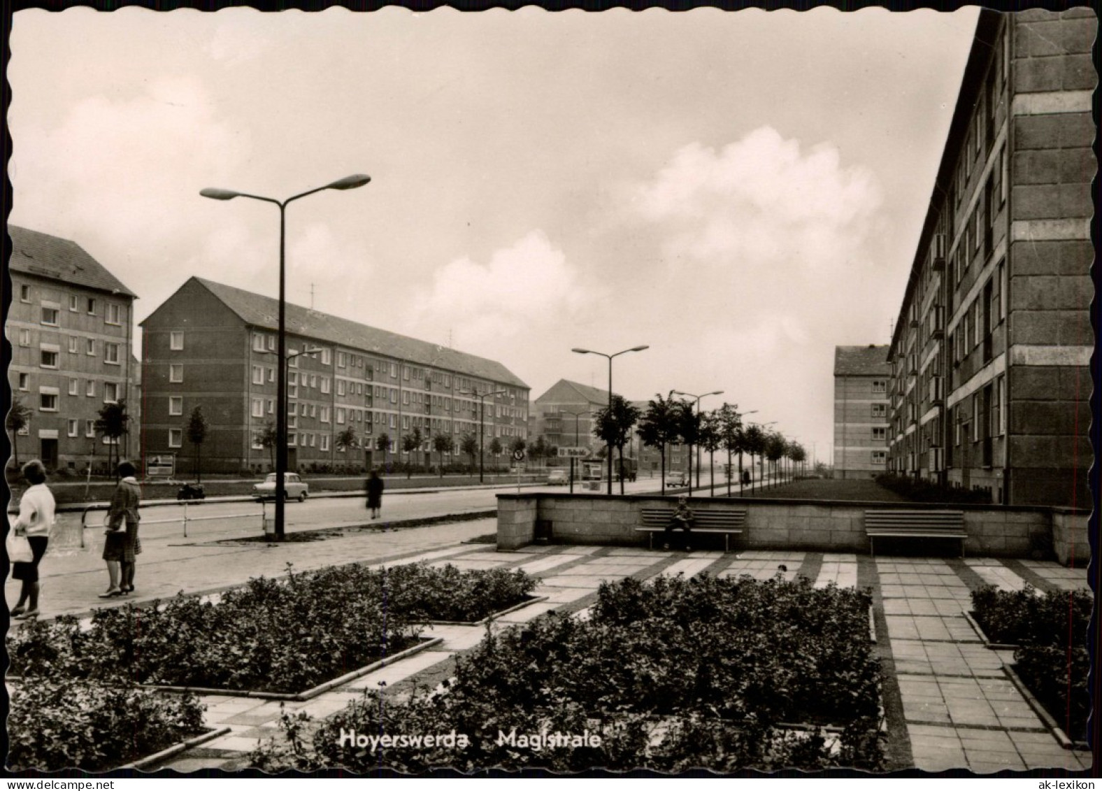 Ansichtskarte Hoyerswerda Magistrale Mit Wohnungsbauten Zu DDR-Zeiten 1964 - Hoyerswerda