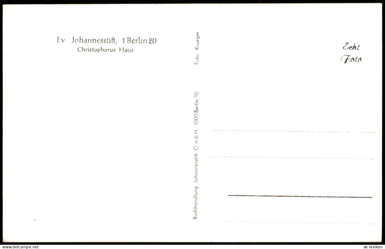 Spandau-Berlin Ev. Johannesstift 1 Berlin 20 Christophorus Haus 1960 - Spandau