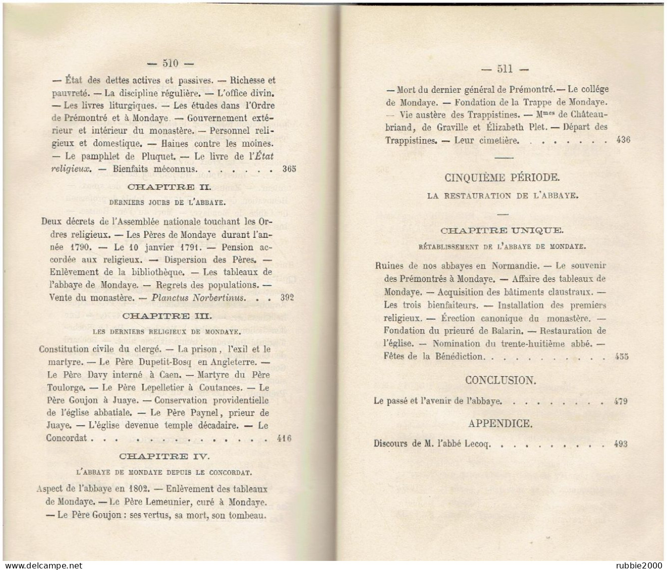 ESSAI HISTORIQUE SUR L ABBAYE DE MONDAYE DE L ORDRE DE PREMONTE 1874 PAR GODEFROID MADELEINE