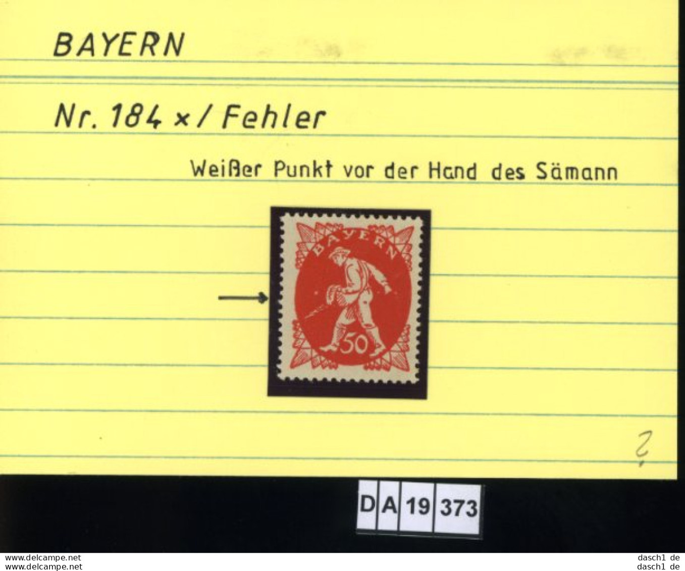 AD Bayern , 184 , PLF / Abart - Siehe Foto - Mint