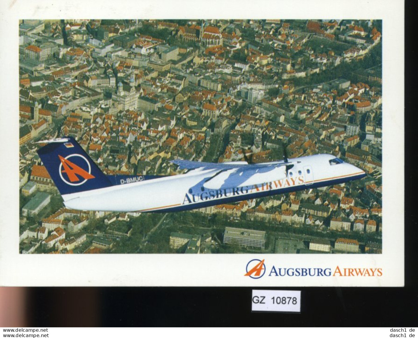 Motiv, 7 Lose u.a. Flugzeug, Sonderpostkarte Augsburg Airways