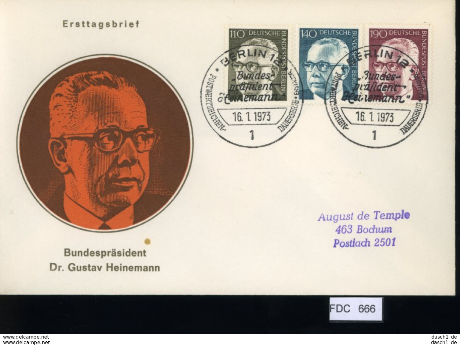 Berlin, FDC, 6 Lose U.a. 1972, Mi.-Nr. 426 - Andere & Zonder Classificatie