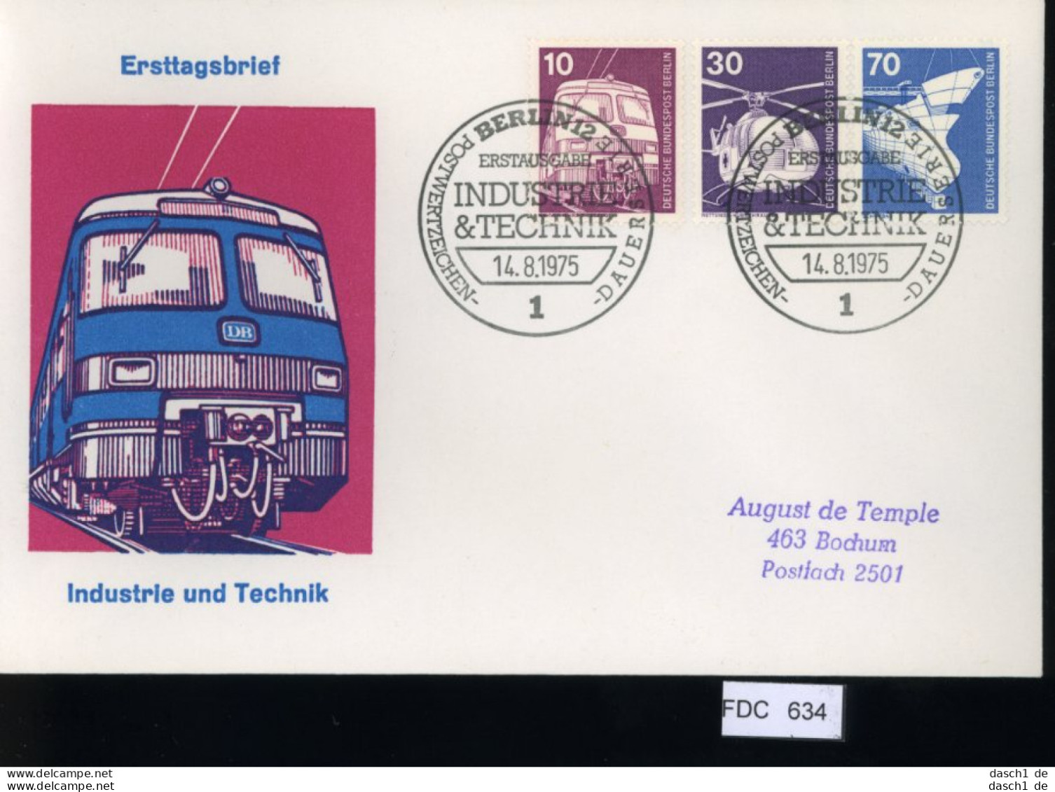 Berlin, FDC, 6 Lose U.a. 1975, Mi.-Nr. 493 - Otros & Sin Clasificación