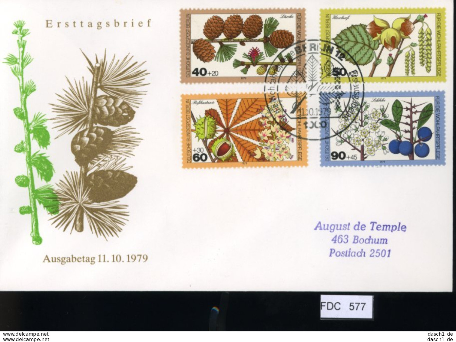 Berlin, FDC, 6 Lose U.a. 1979, Mi.-Nr. 607-610 - Other & Unclassified