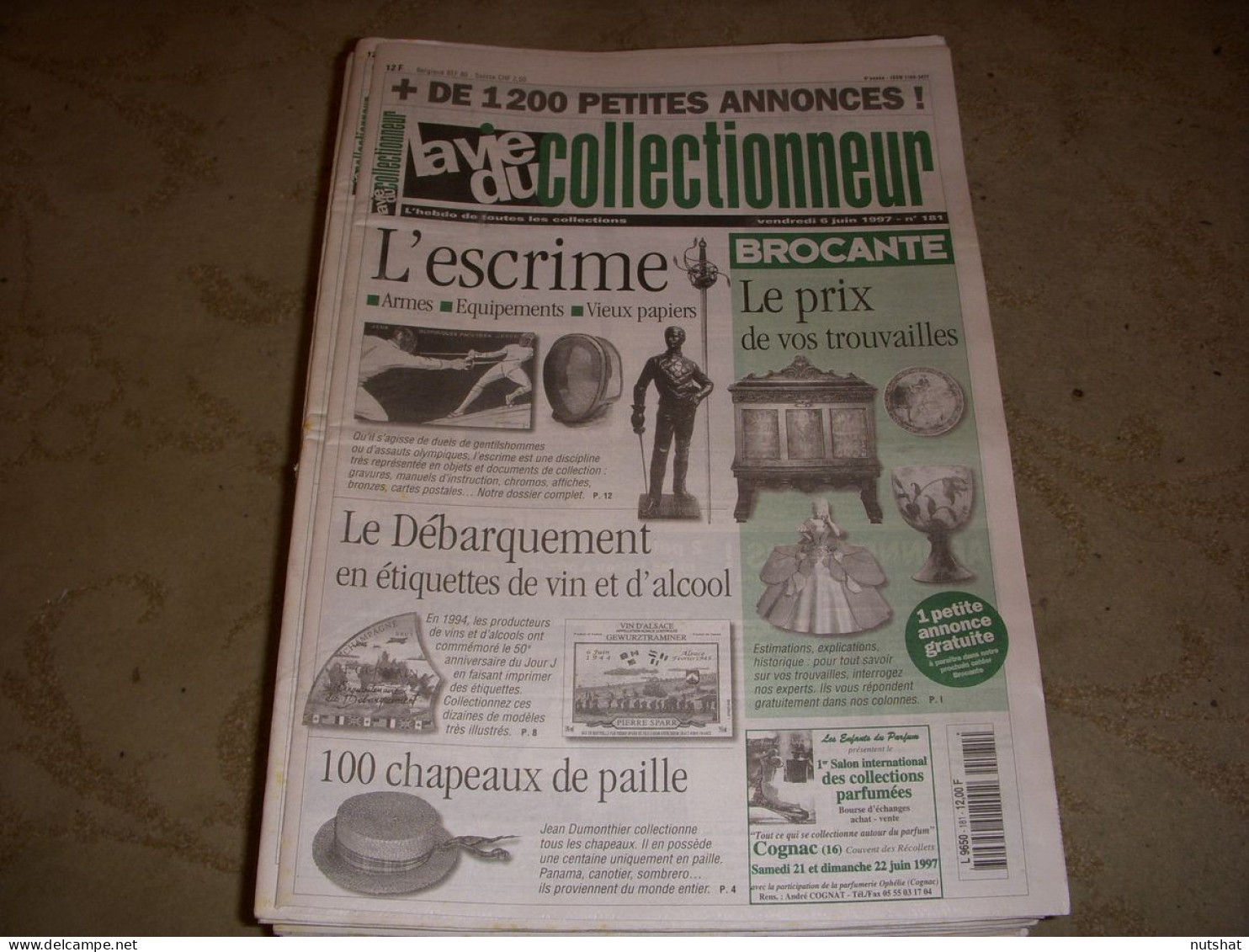 LVC VIE Du COLLECTIONNEUR 181 06.06.1997 ESCRIME DEBARQUEMENT CHAPEAU PAILLE  - Trödler & Sammler