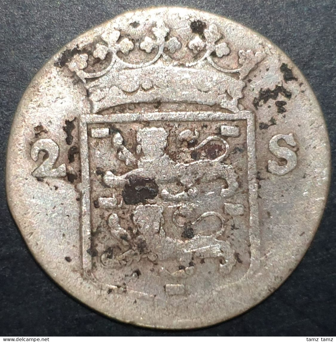 Provincial Dutch Netherlands West Friesland Frisiae 2 Stuiver 1747 Silver - Monnaies Provinciales