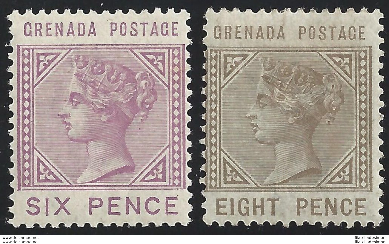 1883 GRENADA - SG 34/35  2 Valori  MLH/* LINGUELLATI - Autres & Non Classés