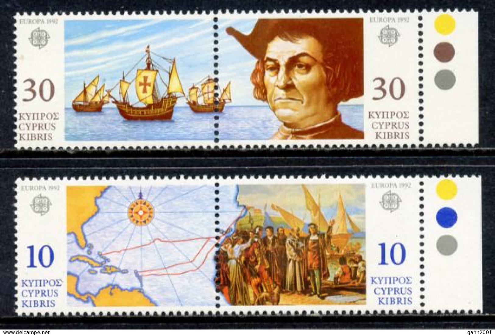 Cyprus 1992 Chipre / Europa CEPT Columbus MNH Cristóbal Colón / 1333  38-34 - 1992