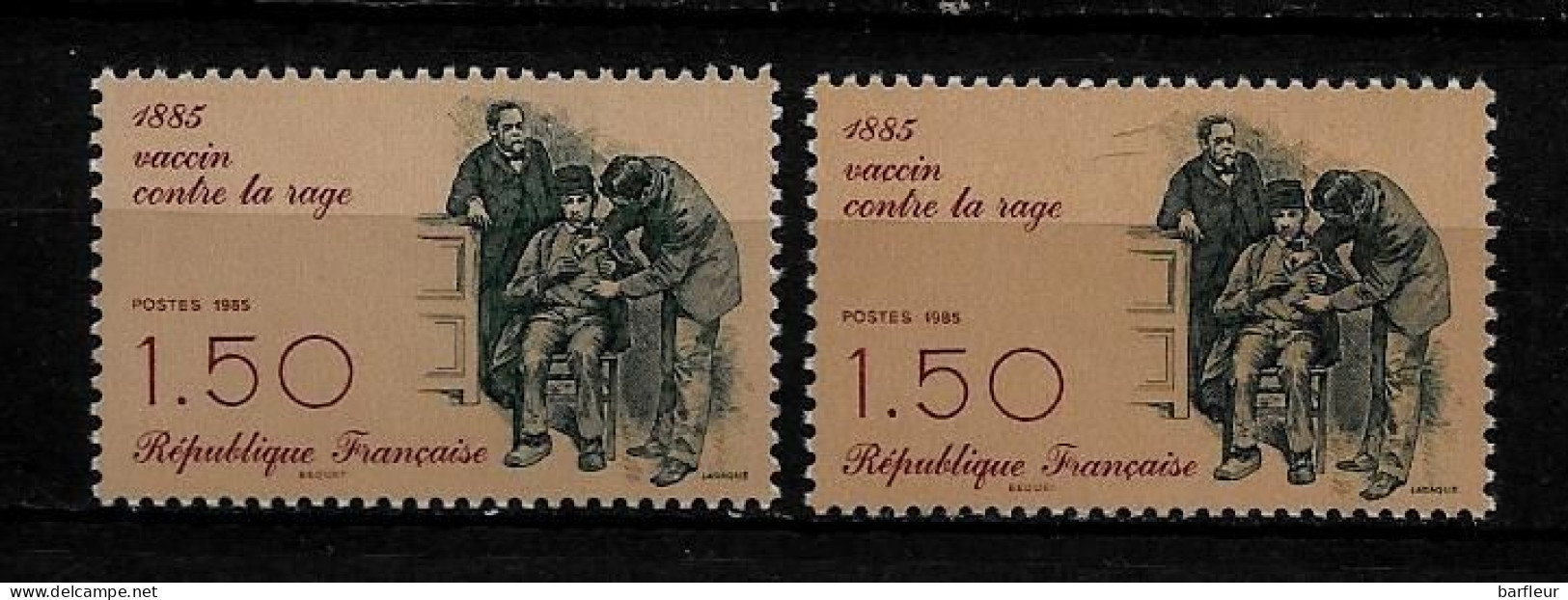 Année 1985 : Y. & T. N° 2371 ** Fond Bistre Clair Et Fonçé Entre Les 2 Timbres - Neufs