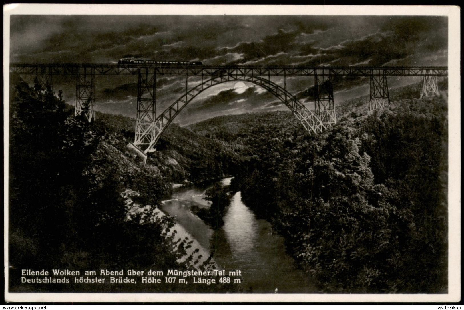 Remscheid Eilende Wolken Am Abend Müngstener Tal Mit Brücke 1930 - Remscheid