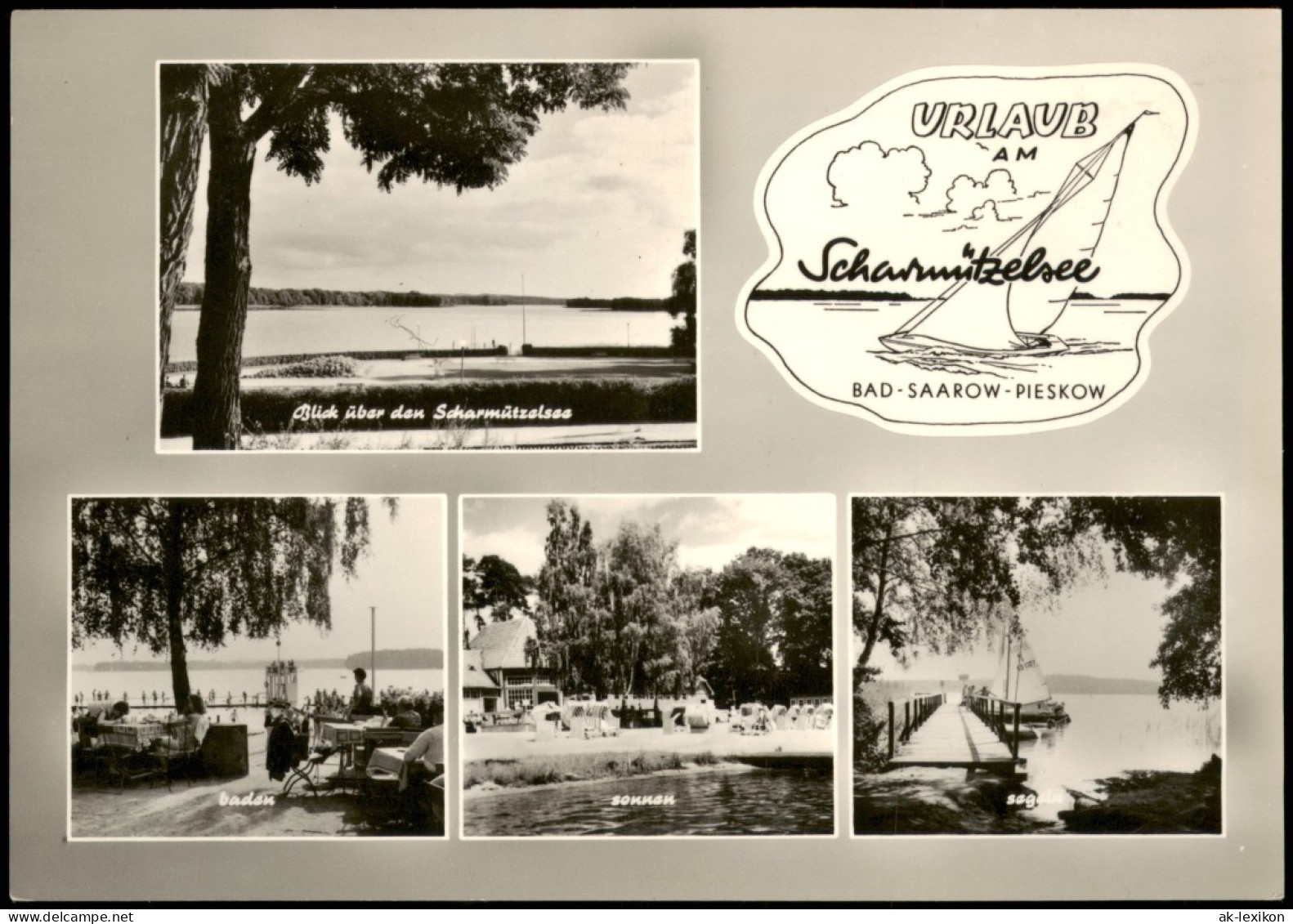 Ansichtskarte Pieskow-Bad Saarow DDR Mehrbildkarte Scharmützelsee 1964 - Bad Saarow