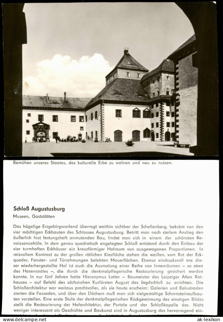 Augustusburg Erzgebirge Schloss Augustusburg Schloss Hof (Sammelkarte) 1970 - Augustusburg