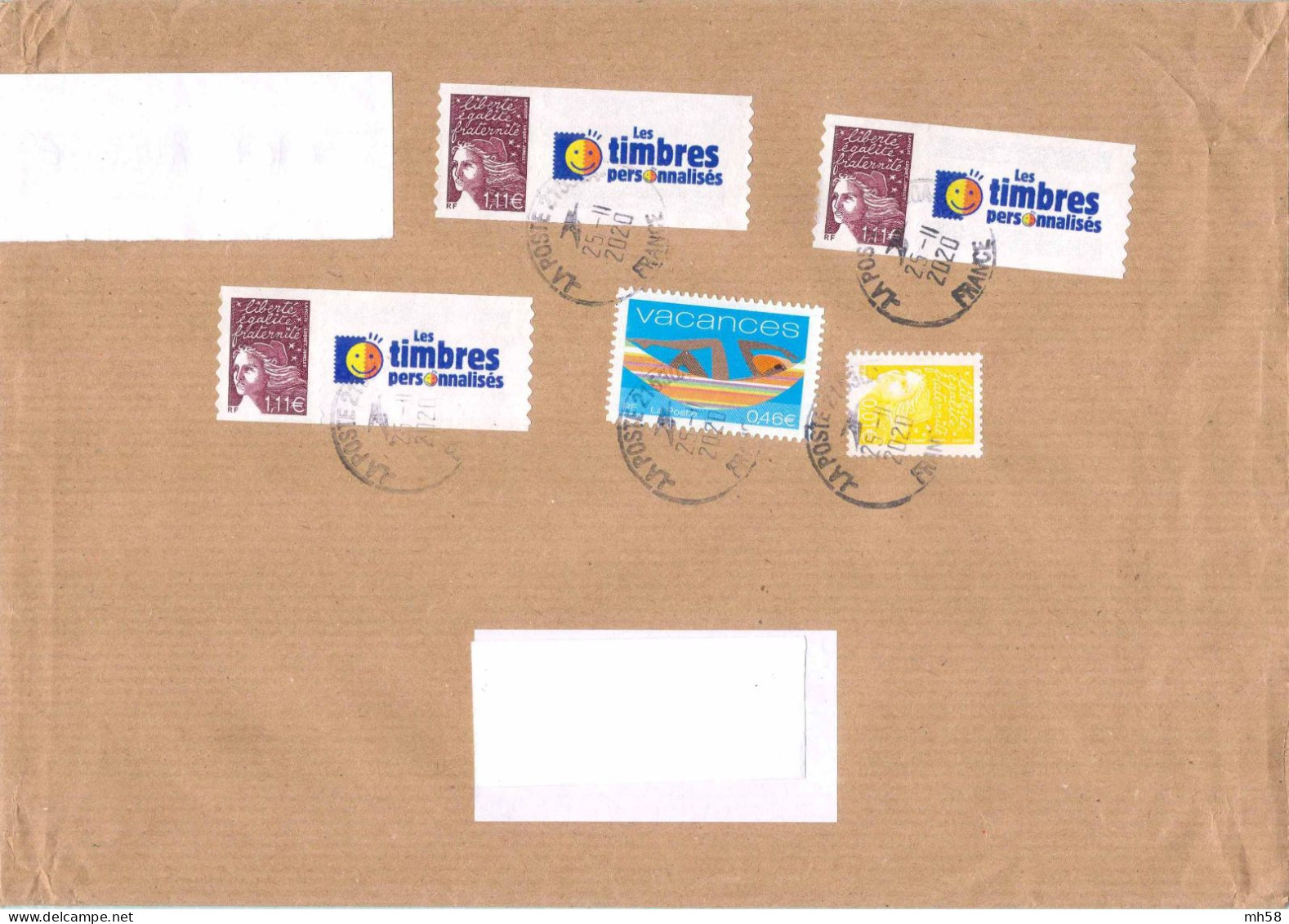 FRANCE - Vignette Logo Timbres Personnalisés / Enveloppe 2020 - N° 3729C Ou 15 - 1,11 € Luquet RF Brun-prune Adhésif - Other & Unclassified