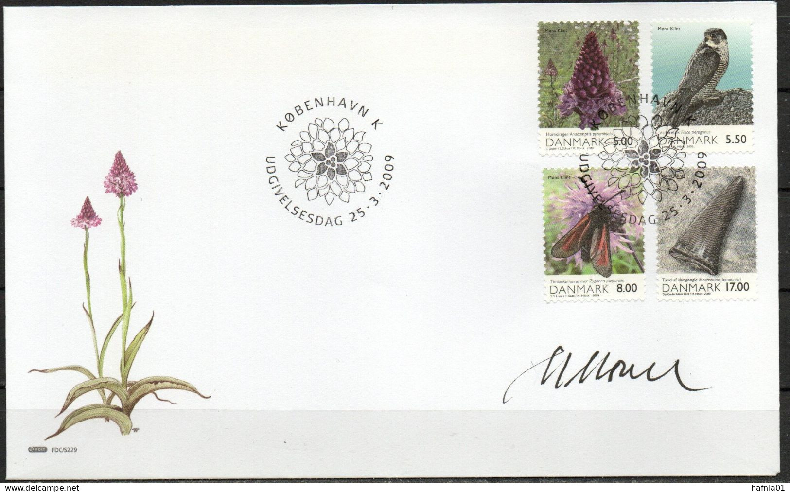 Martin Mörck. Denmark 2009. Denmark's Nature. Michel 1524 - 1527 FDC. Signed. - FDC