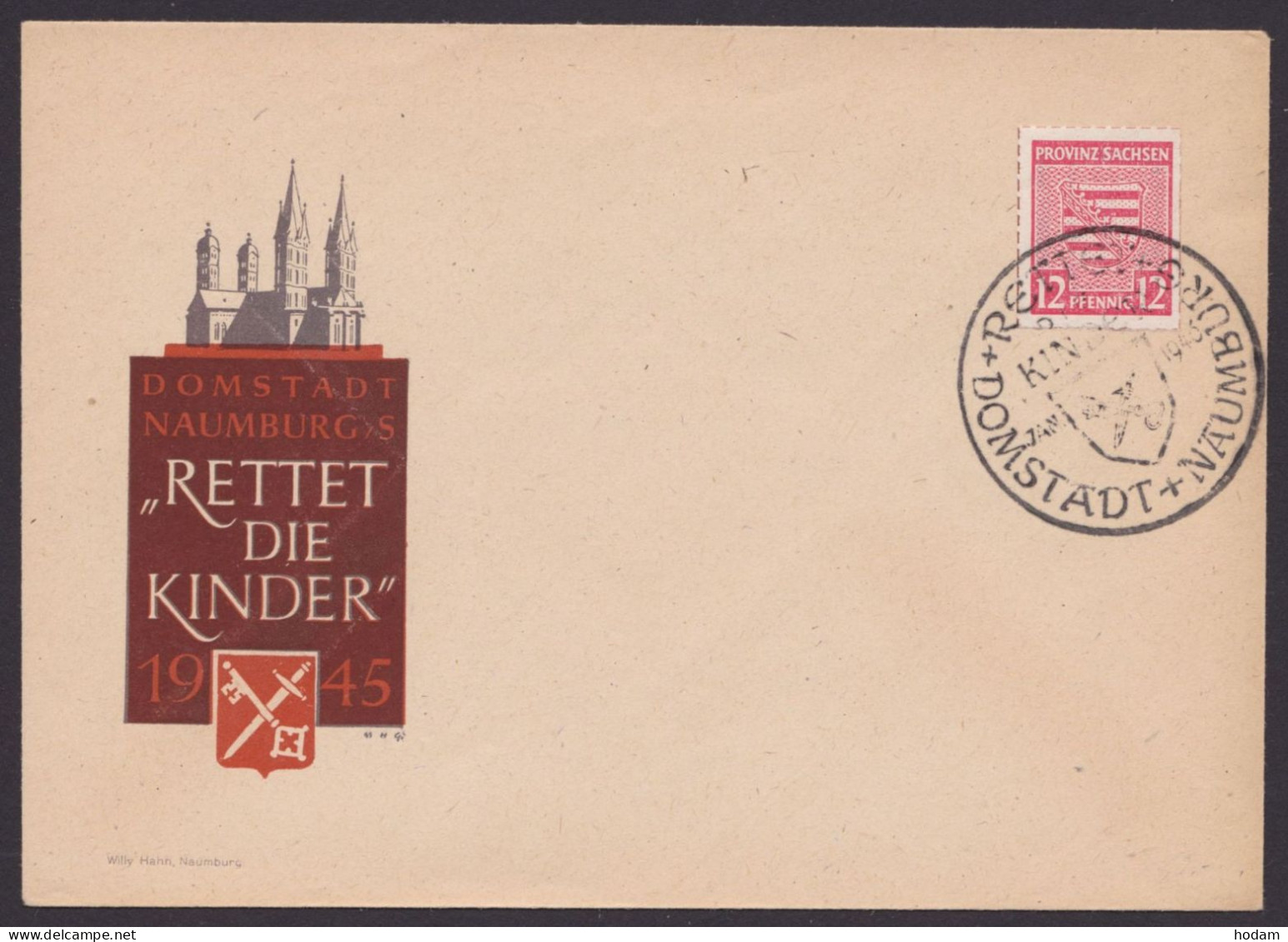 Naumburg: MiNr. 6 "Rettet Die Kinder", Pass. Umschlag Mit SSt. - Lettres & Documents