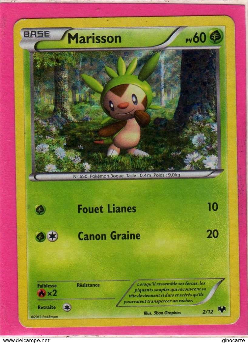 Carte Pokemon Francaise 2013 Mc Donald's 2/12 Marisson 60pv Holo Bon Etat - McDonald's