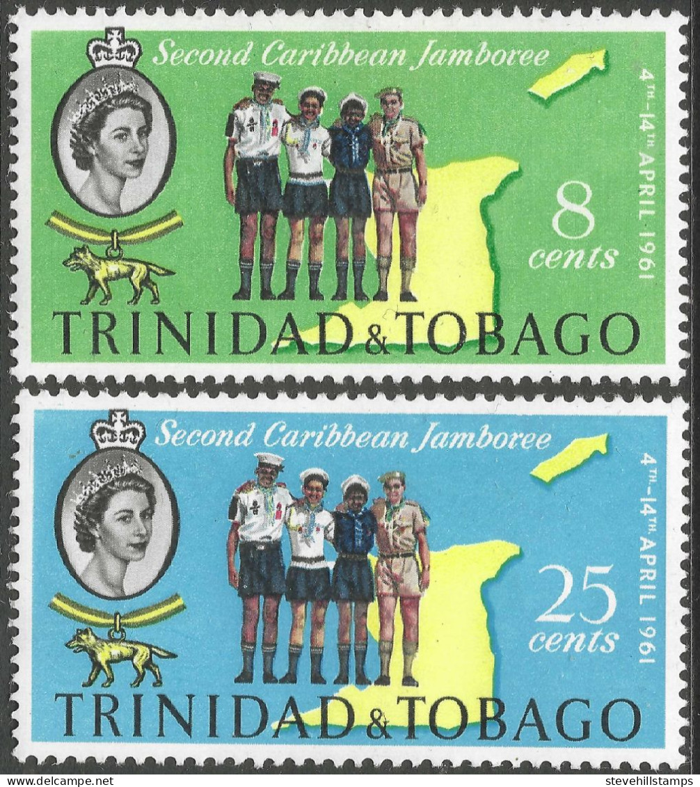 Trinidad & Tobago. 1961 Second Caribbean Scout Jamboree. MH Complete Set. SG 298-299. M4039 - Trindad & Tobago (...-1961)