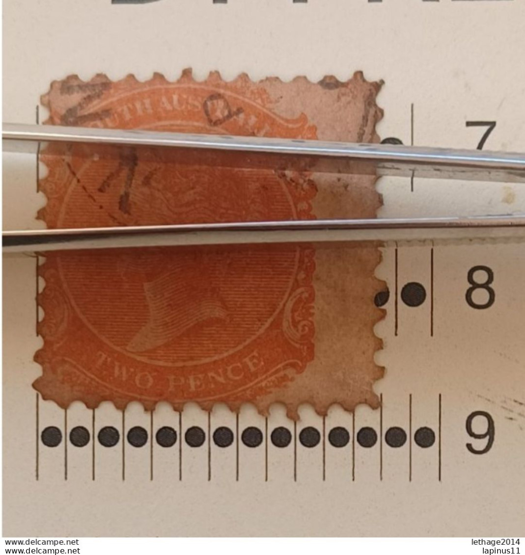 SOUTH AUSTRALIA 1868 QUEEN VICTORIA CAT GIBBONS N 157 PERF 9 VARIETY OF DRILLING, AND MEASUREMENT ERROR - Usati