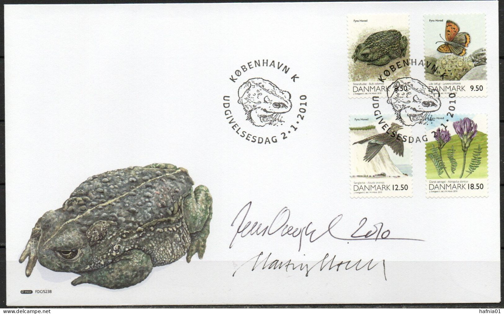 Martin Mörck. Denmark 2009. Denmark's Nature. Michel 1556 - 1559 FDC. Signed. - FDC