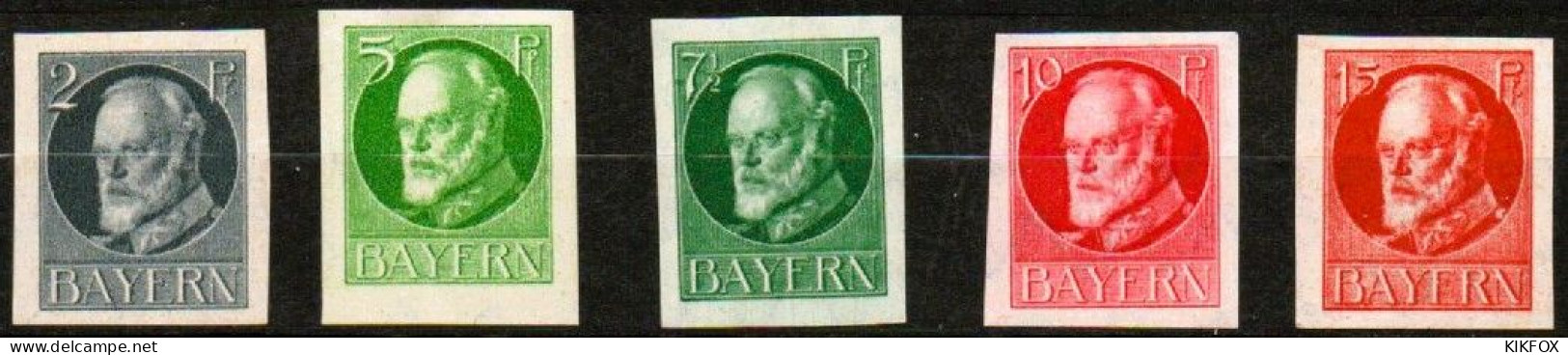 BAYERN, ALTDEUTSCHLAND,1916 , MI 110  B - 115 AB, FREIMARKEN KÖNIG LUDWIG III,  POSTFRISCH, NEUF, - Mint