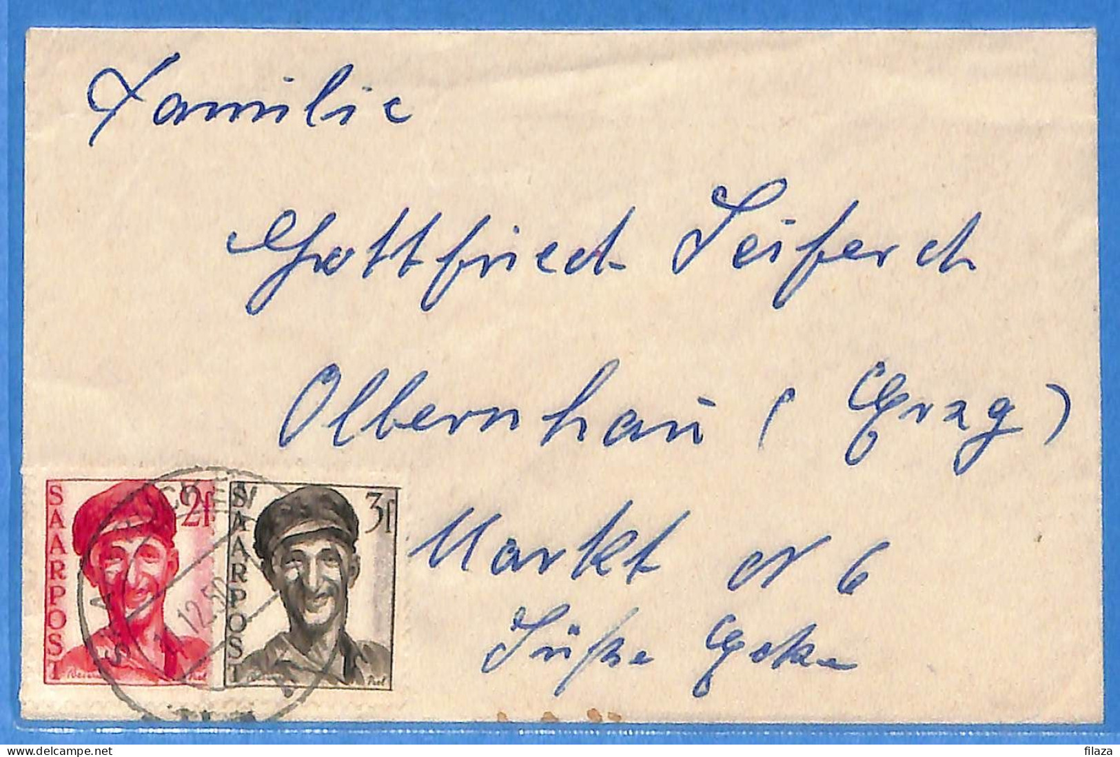Saar - 1950 - Lettre De Saarbrücken - G31829 - Briefe U. Dokumente