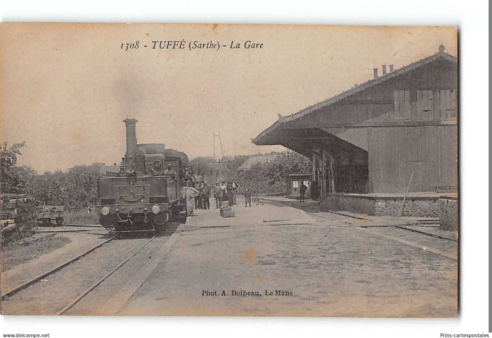 CPA 72 Tuffé La Gare Et Le Train Tramway - Tuffe