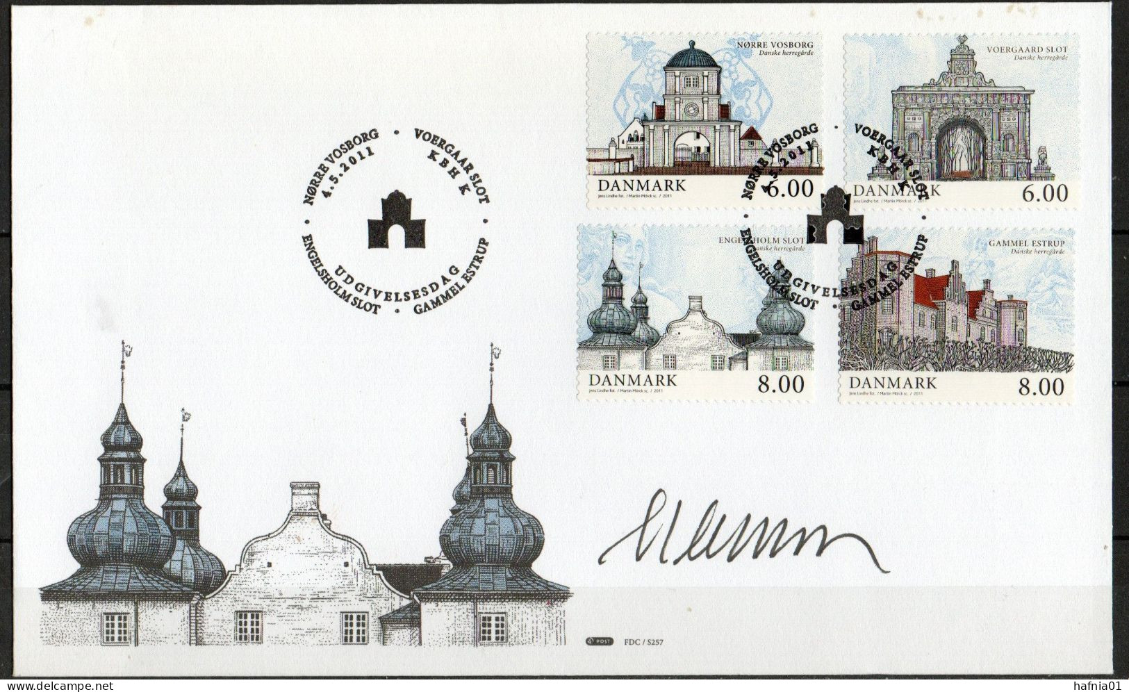 Martin Mörck. Denmark 2011. Estates. Michel 1644 - 1647 FDC. Signed. - FDC