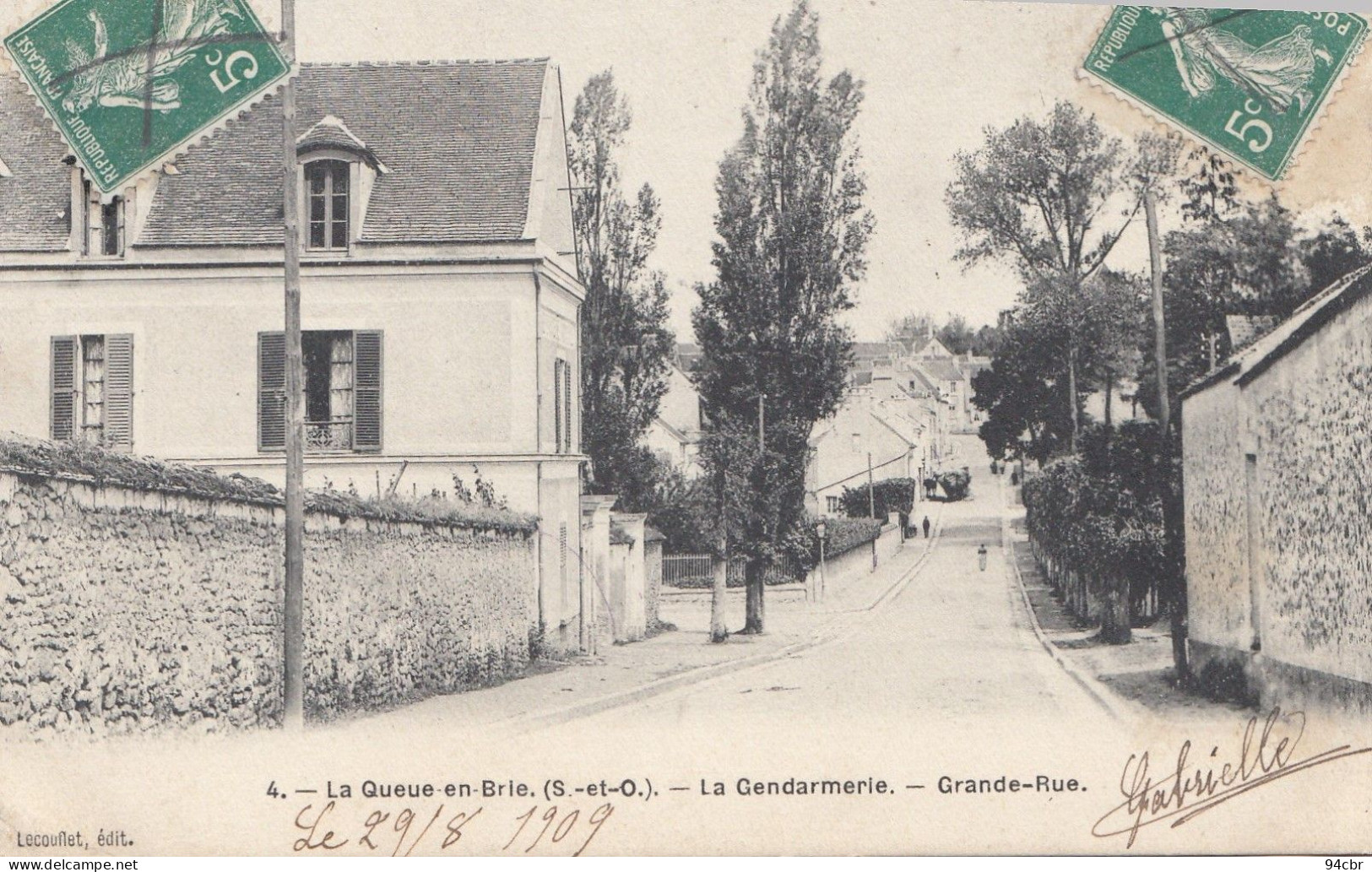 CPA (  94) LA QUEUE EN BRIE   La Gendarmerie  Grande Rue (b.bur ) - La Queue En Brie