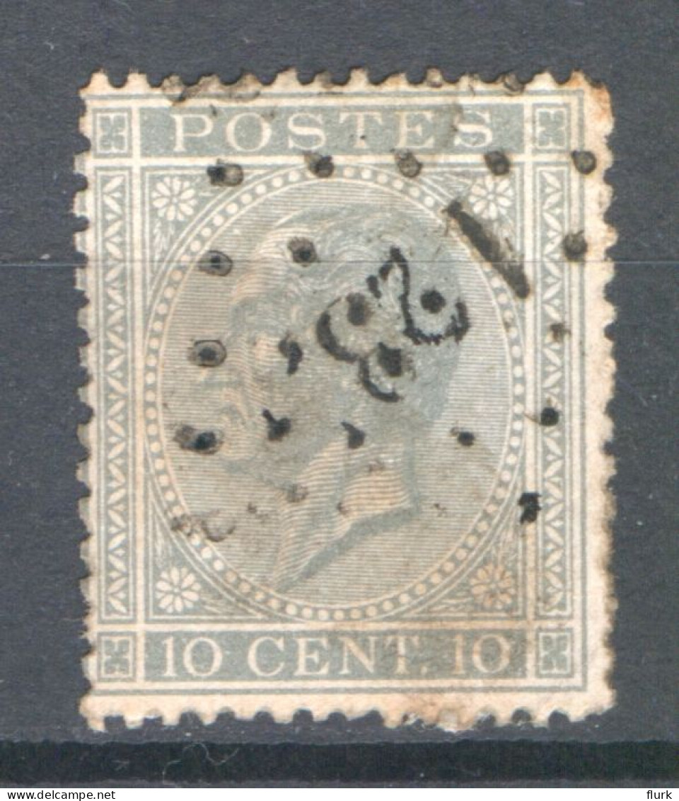 België OCB17 Gestempeld Pt123 Farciennes COBA €4 - 1865-1866 Perfil Izquierdo