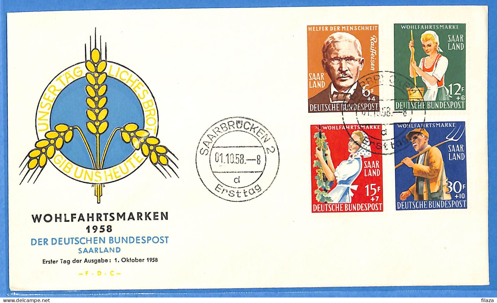 Saar - 1958 - Carte Postale FDC De Saarbrücken - G31903 - FDC