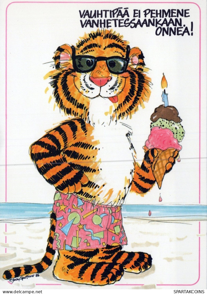 TIGRE GRANDE GATTO Animale Vintage Cartolina CPSM #PAM023.IT - Tiger