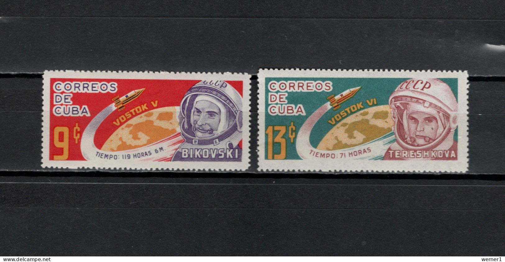 Cuba 1964 Space, Cosmonauts Set Of 2 MNH - América Del Norte