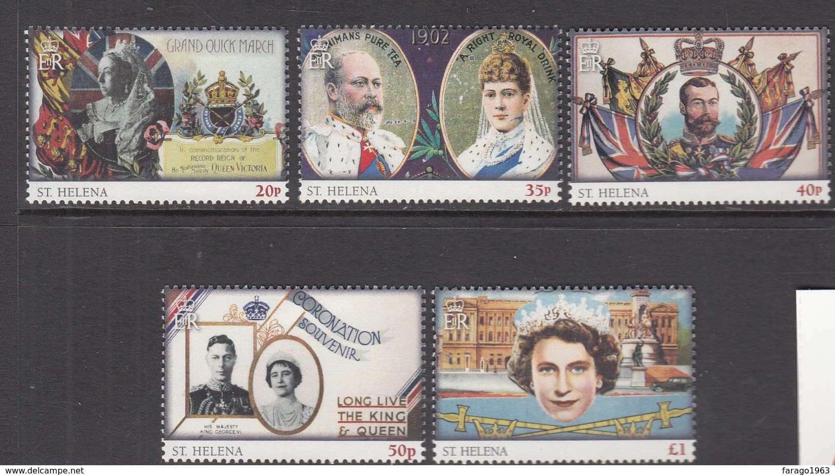 2013 St. Helena Royal Coronations Complete Set Of 5 MNH - Sainte-Hélène