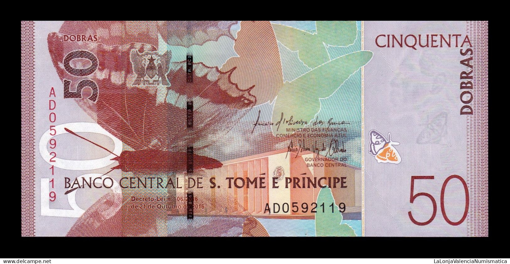 Santo Tomé Y Príncipe Saint Thomas & Prince 50 Dobras 2016 Pick 73 Sc Unc - Sao Tomé Et Principe