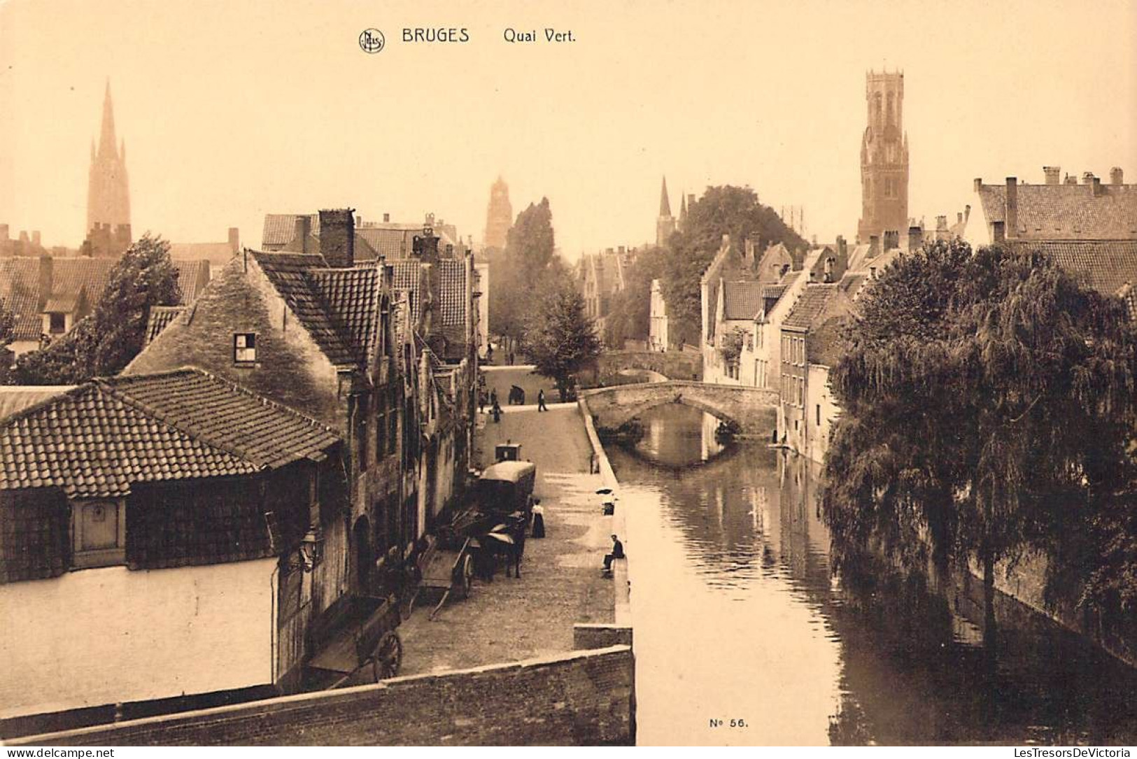 Belgique - Brugge - Quai Vert - Nels - Canal - Attelage - N°56 - Dim:21/14cm - Brugge