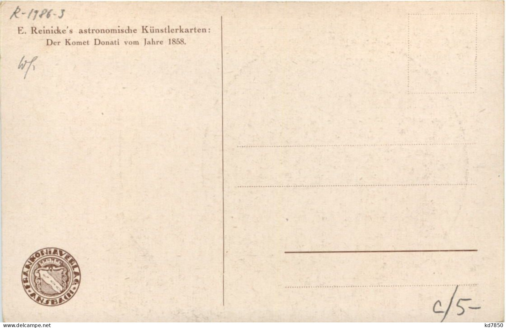 Der Komet Donati Im Jahre 1858 - Astronomie