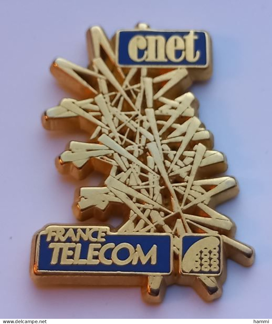 M120 Pin's France Telecom CNET BLEU Signé Arthus Bertrand Achat Immédiat - Arthus Bertrand