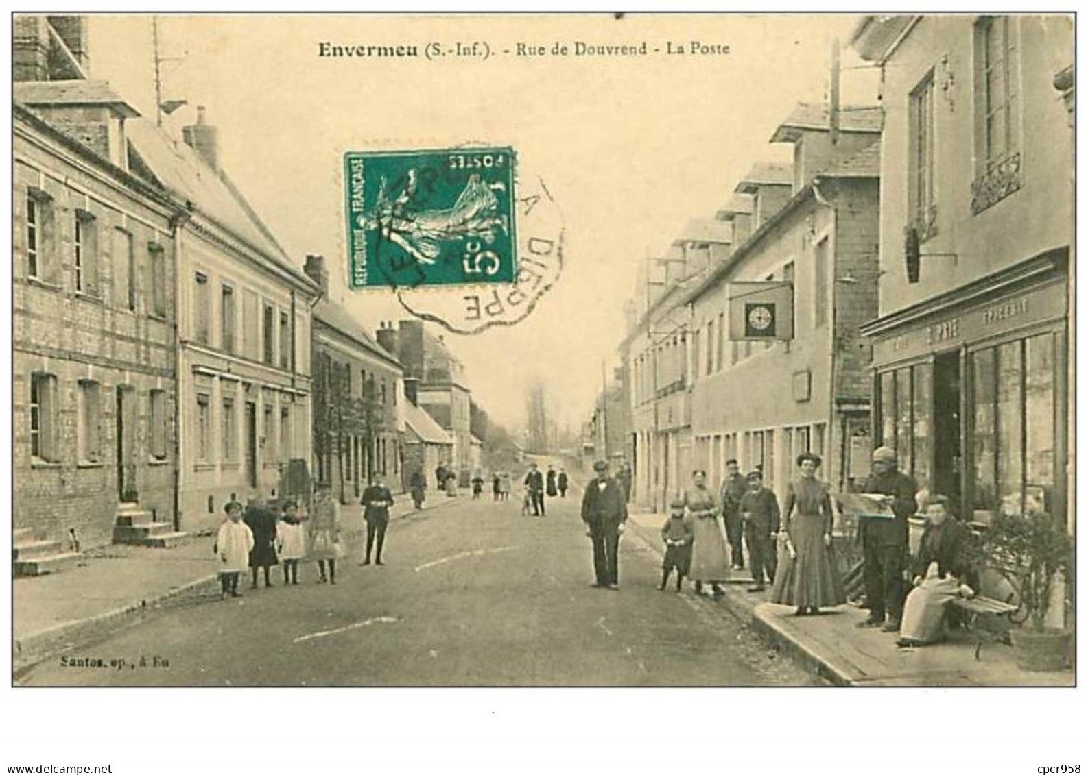 76.ENVERMEU.n°91.ROUTE DE DOUVREND.LA POSTE.CAFE EPICERIE.RARE - Envermeu