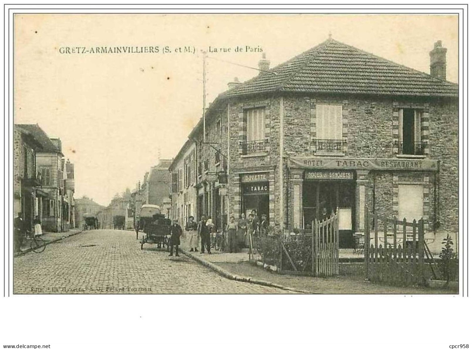 77.GRETZ-ARMAINVILLIERS.L A RUE DE PARIS.BUVETTE-TABAC - Gretz Armainvilliers