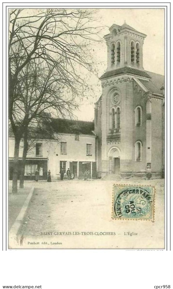 86.SAINT GERVAIS LES TROIS CLOCHERS.L'EGLISE - Saint Gervais Les Trois Clochers