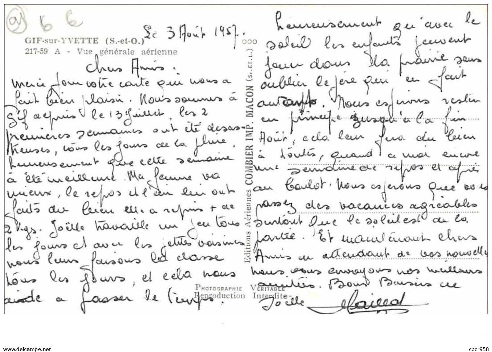 91 . N° 44662 . Gif Sur Yvette . Vue Generale . Cpsm  14 X 9 Cm. - Gif Sur Yvette