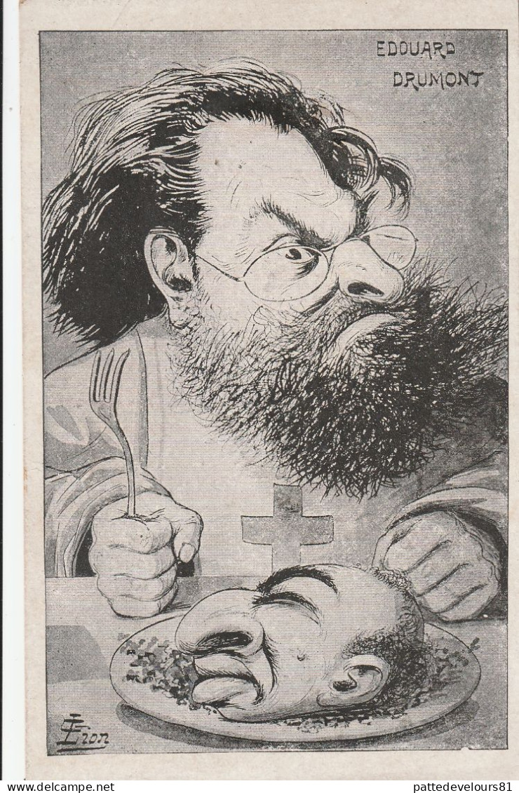 CPA Caricature Satirique Edouard DRUMONT Journaliste Polémiste Antisémite Anti-Juif Jewish Judaica Illustrateur G. LION - Lion