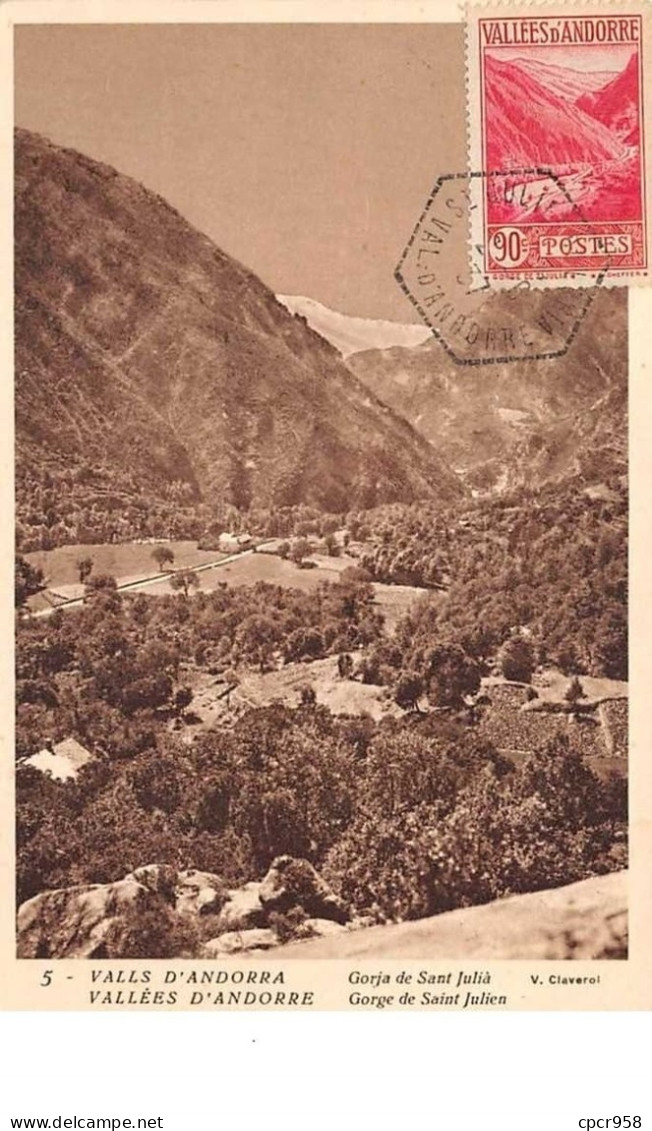 Andorre . N° 50989 .  Goge De Saint Julien . 1937  . Carte Maximum . - Cartes-Maximum (CM)