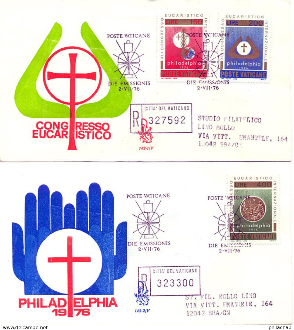 Vatican FDC 1976 Yvert 613 / 615 Philadelphie - FDC